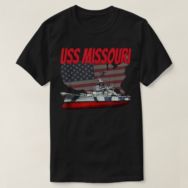 Camiseta WW2&Fold War Veteran Battleship USS Missouri BB- 6 (Frente do Design)