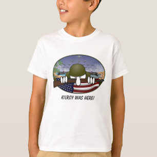 Camiseta WW2 Kilroy caçoa o t-shirt