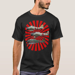 Camiseta WW2 Varaviaves Aviões A6M2 Zero D3A1 Val B5N2 Kat
