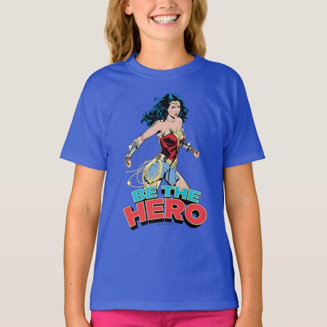 Camiseta WW84 | Be The Hero Wonder Woman Retro Comic Art (Frente)