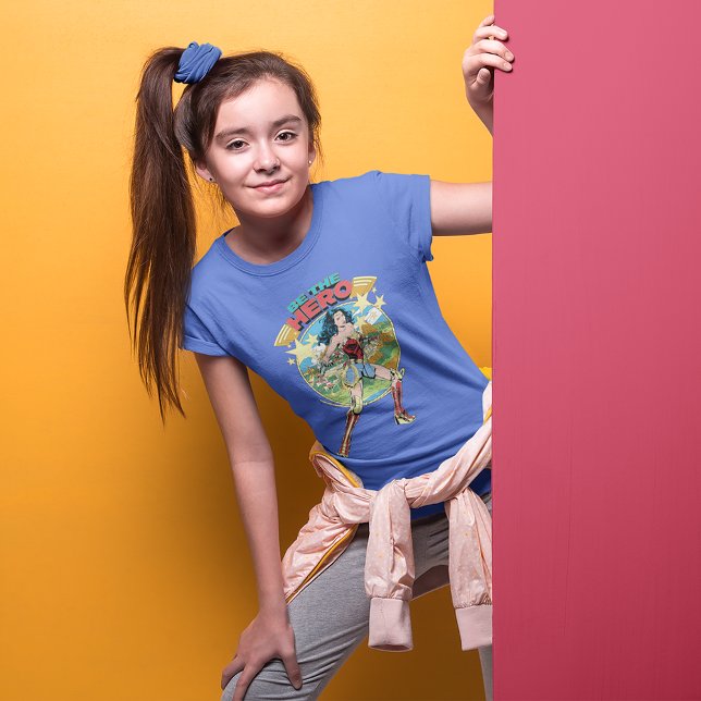 Camiseta WW84 | Themyscira Wonder Woman Retro Comic Art (Kid wearing tshirt)