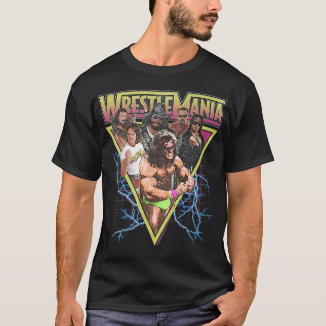Camiseta WWE WWF Wrestlemania Inspirou Unisex Tie Dye (Frente)