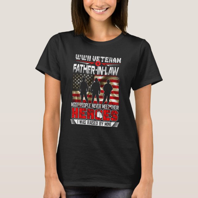 Camiseta Wwii Veteran Padre Em Leis Heroes Criados Por Mine (Frente)