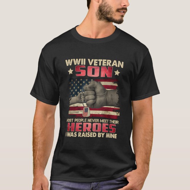 Camiseta Wwii Veteran Son Eu Fui Criado Pela Minha Fath Her (Frente)