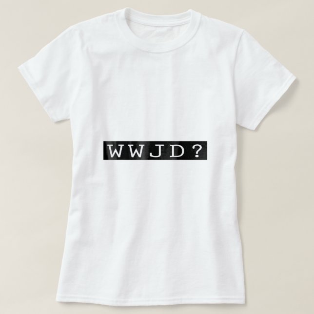 Camiseta WWJD What Would Jesus Do Retro Christian  (Frente do Design)