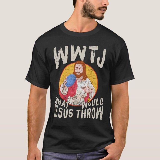 Camiseta WWJT O Que Jesus Jogaria Golfe De Disco Engraçado (Frente)