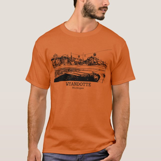 Camiseta Wyandotte Michigan girl retro (Frente)