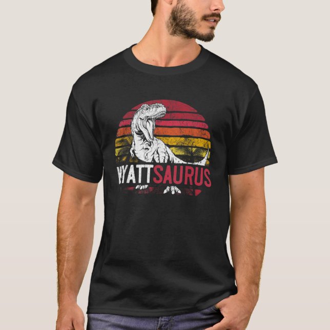 Camiseta Wyatt Saurus Funny Personalizado Dinossauro Person (Frente)