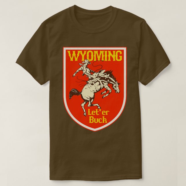 Camiseta Wyoming Cowboy Leter Buck (Frente do Design)