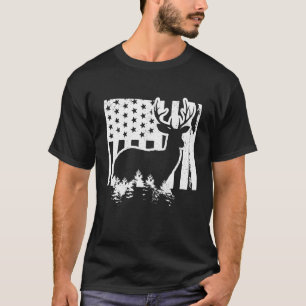 Camiseta Wyoming Elk Hunting State Mapa dos EUA Bandeira Pa