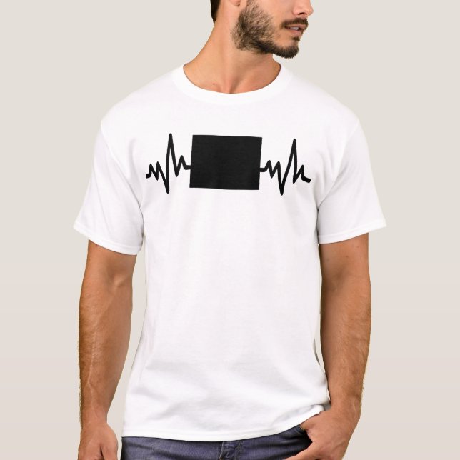 Camiseta Wyoming heartbeat design unisex (Frente)