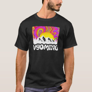 Camiseta Wyoming Retro Vintage Outdoor Mountain Graphic De