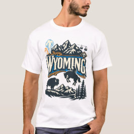 Camiseta Wyoming State Heritage Yellowstone Teton Art