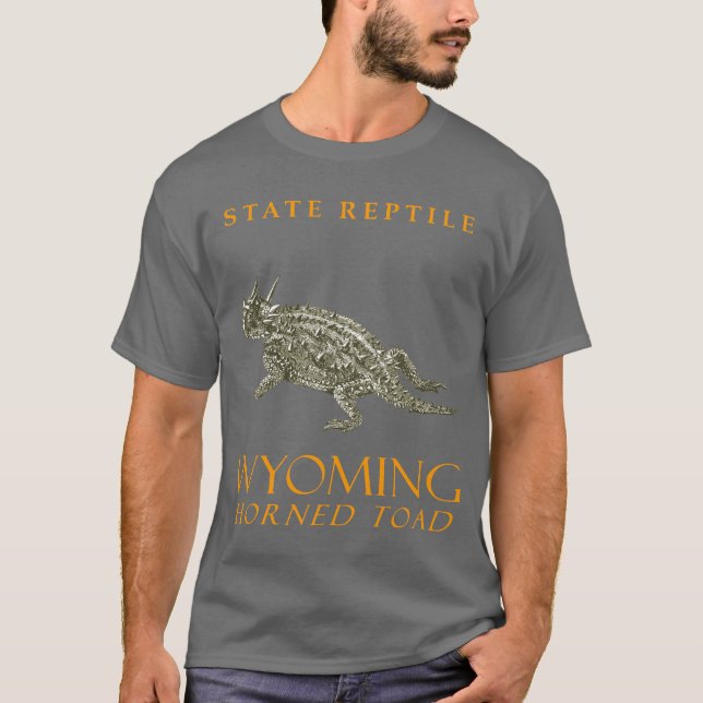 Camiseta Wyoming Território Réptil O Sapo Chifre (Frente)
