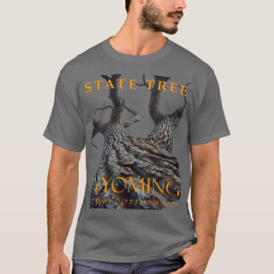 Camiseta Wyoming Territory Tree As Chapas De Algodão