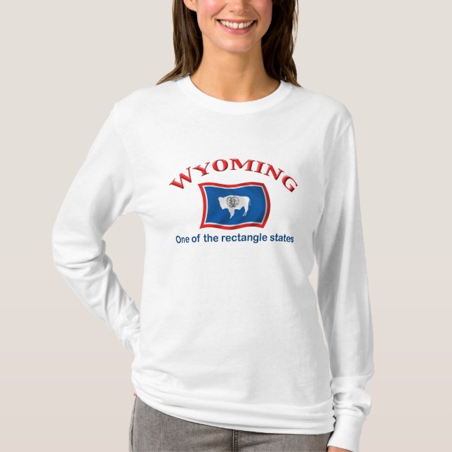 Camiseta Wyoming - um estado do retângulo (Frente)