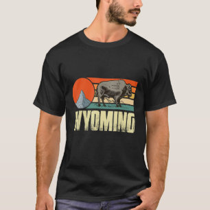 Camiseta Wyoming Vintage Buffalo Nature Hiking Mountain Sou