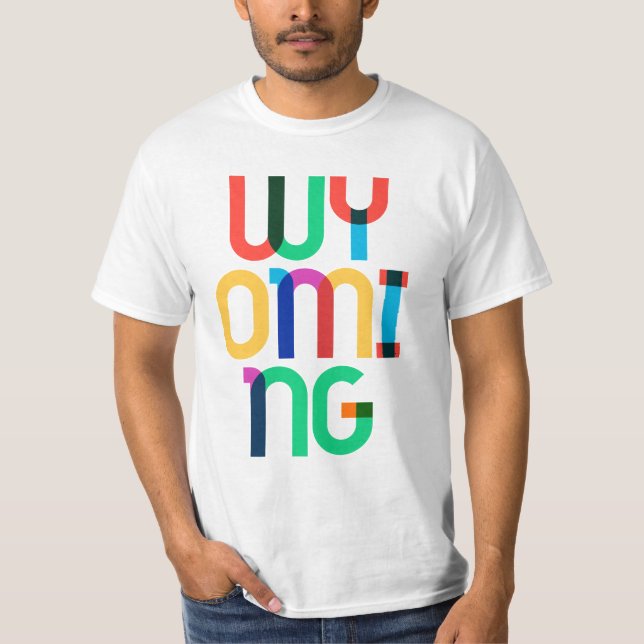 Camiseta Wyoming Vintage Retro Colorful 80s Pop Art (Frente)