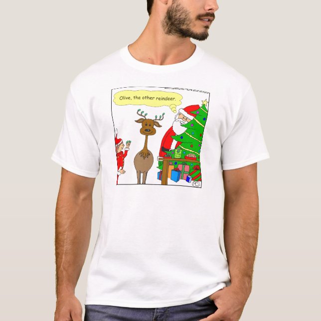 Camiseta x79 oliva e outro desenho animado de renas (Frente)