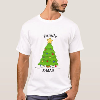 Camiseta X-mas da família personalizada