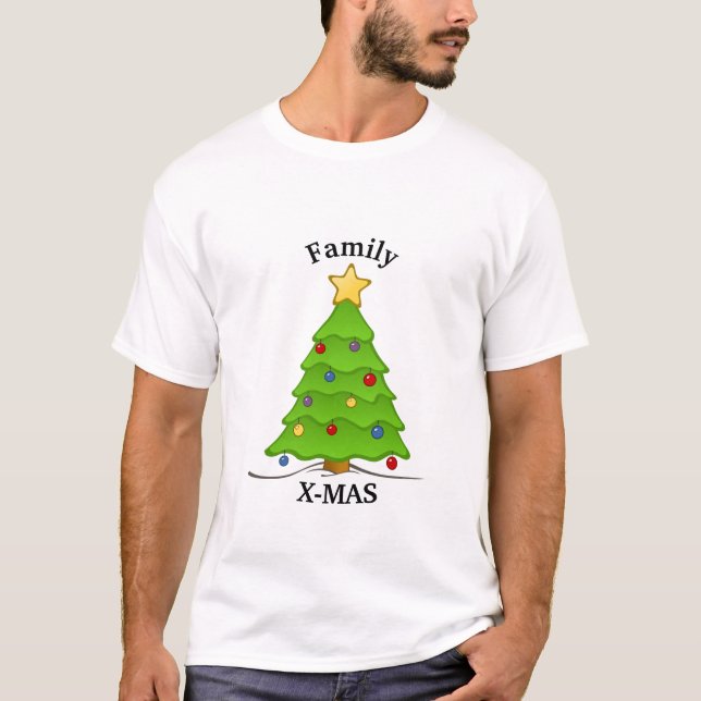 Camiseta X-mas da família personalizada (Frente)