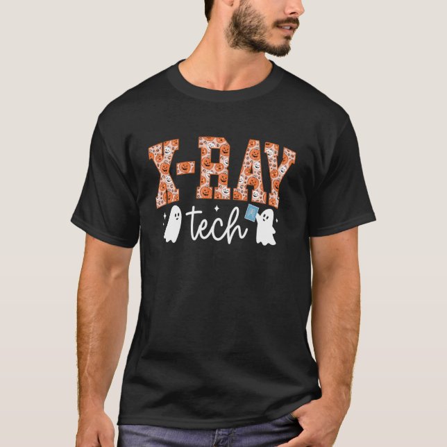Camiseta X-Ray Tech Halloween, X-Ray Technician Pumpkin Gho (Frente)