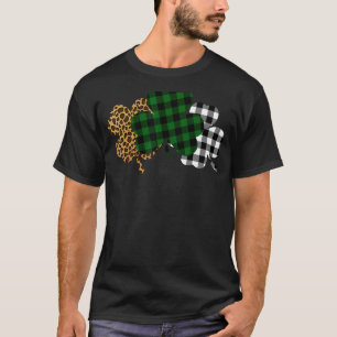 Camiseta Xadrez Buffalo Leopard Shamrock Clover Lucky Rua P