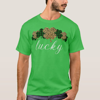Camiseta Xadrez Buffalo Leopard Shamrock Clover Lucky Rua P