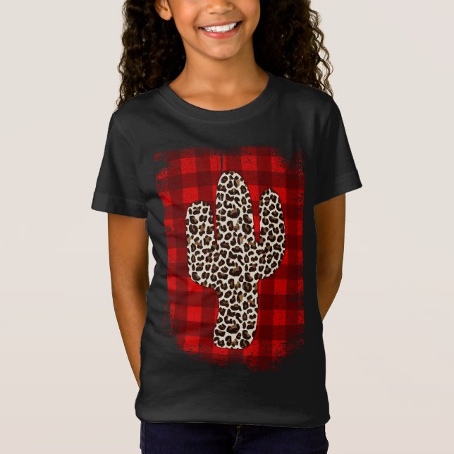 Camiseta Xadrez Buffalo - Padrão Cactus Natal (Frente)