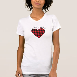 Camiseta Xadrez cardíaca de verificação do Namorados do