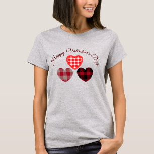 Camiseta Xadrez Coração Fofo Dia dos Namorados Fel