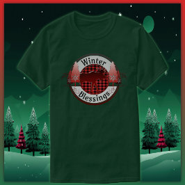 Camiseta Xadrez Crachá de alce de inverno