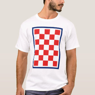 Camiseta Xadrez croata com borda azul