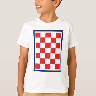 Camiseta Xadrez croata com borda azul