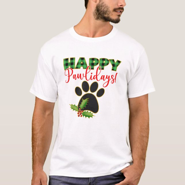 Camiseta Xadrez de Búfalos Verde - Imprimir Natal (Frente)