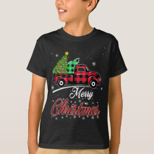 Camiseta Xadrez de Buffalo Árvore de Natal Vintage Caminhão