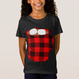 Camiseta Xadrez de Buffalo, Copa de Cacau Quente, com o Mar