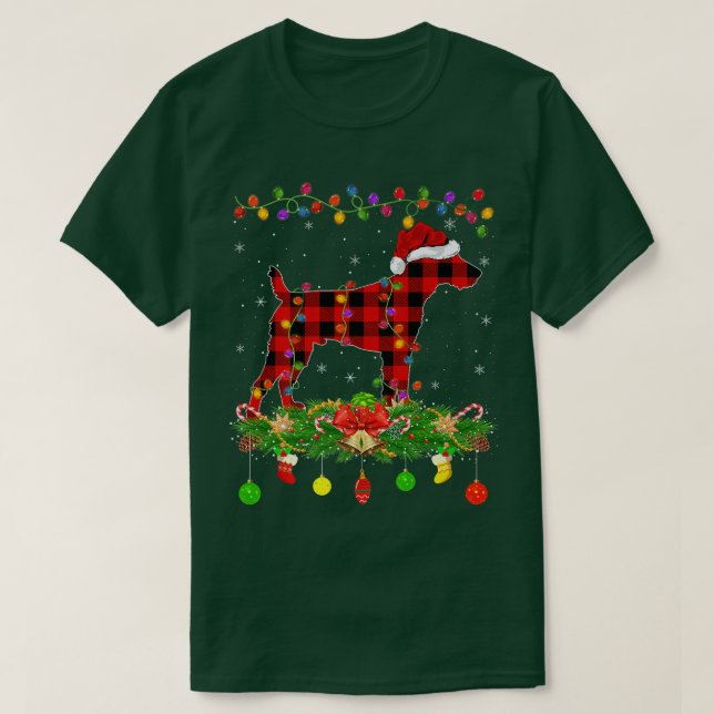 Camiseta Xadrez De Buffalo De Terrier Dog Natal Pa (Frente do Design)