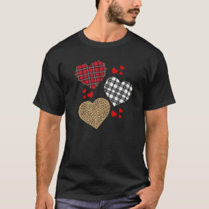Camiseta Xadrez de Buffalo Dia de os namorados Leopard Chee