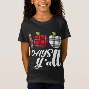 Camiseta Xadrez de Buffalo Leopardo 100 dias Y'all Cute100t
