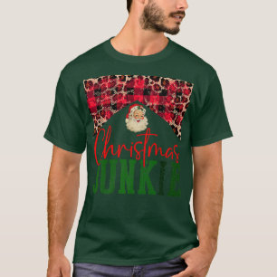 Camiseta Xadrez de Buffalo Natal Família Junkie Santa Claus