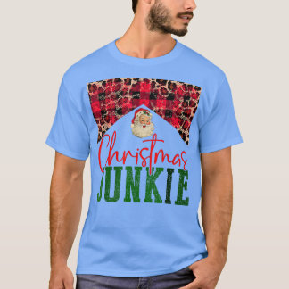Camiseta Xadrez de Buffalo Natal Família Junkie Santa Claus