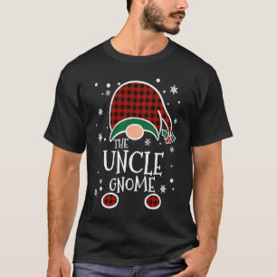 Camiseta Xadrez de Buffalo Tio Gnomo Família de Natal Match
