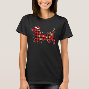 Camiseta Xadrez de Buffalo Vermelha Luzes de Árvore de Nata