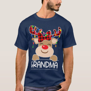 Camiseta Xadrez de Buffalo Vovó Reindee Fama de Natal