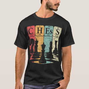 Camiseta Xadrez de Elementos de Mesa Periódicos Jogador de 