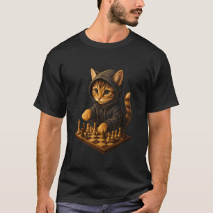 Camiseta Xadrez de Gato Jogo de Estratégia Divertido Amante
