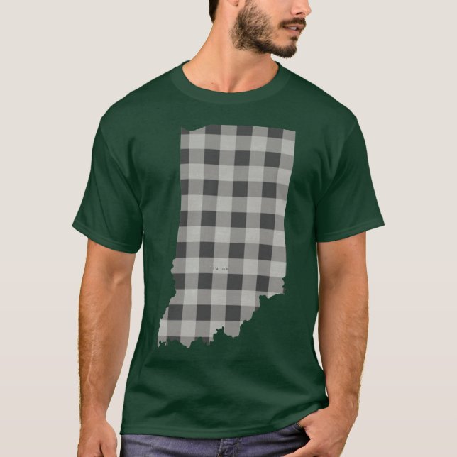 Camiseta Xadrez de Indiana em Cinza (Frente)