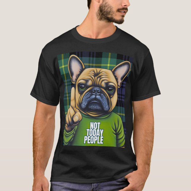Camiseta Xadrez de Na moda de Bulgue Francês Engraçada para (Frente)