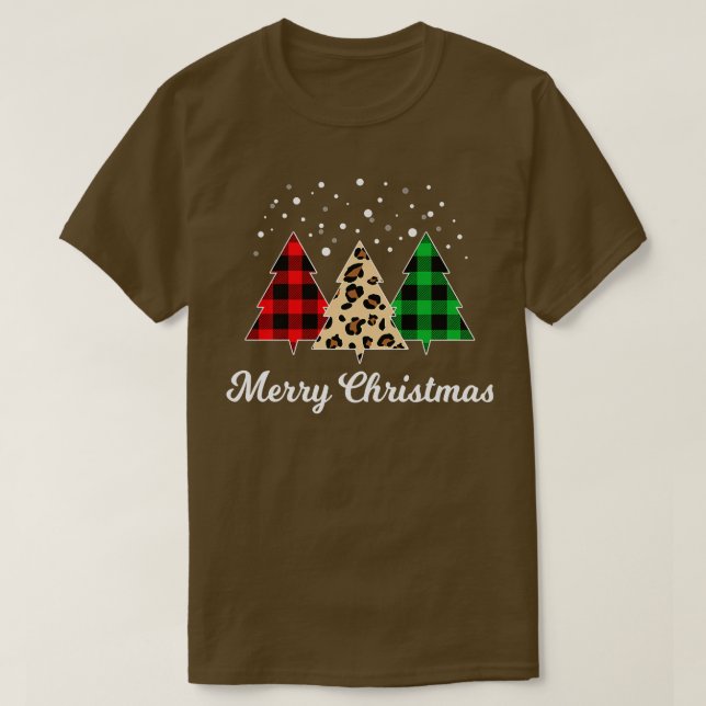 Camiseta Xadrez de Natal Feliz de Árvore Natal Christma (Frente do Design)